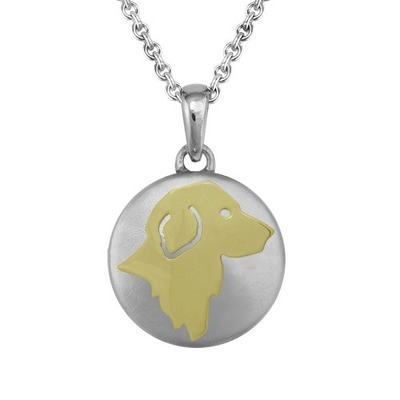 Golden Retriever Gold Cremation Pendant